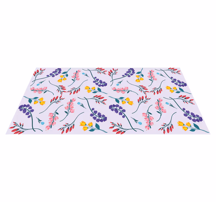 Purple subtle pattern vinyl rug flowers - TenStickers