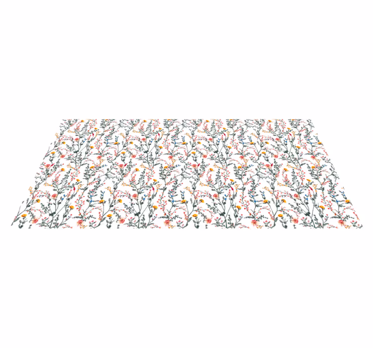 Botanical Oasis vinyl rug flowers - TenStickers
