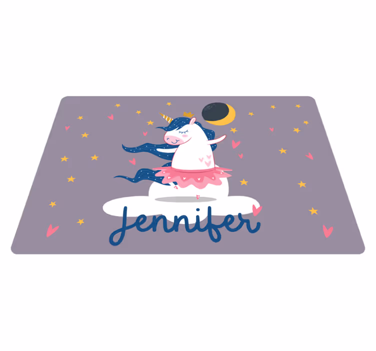 Custom dancing unicorn vinyl rug - TenStickers