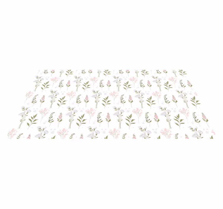 Patterned Aesthetic vinyl rug flowers - TenStickers