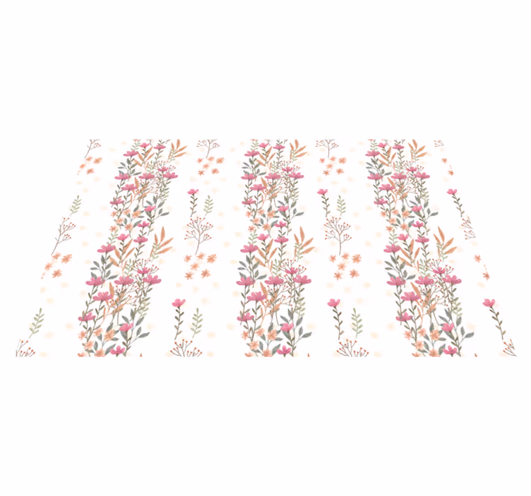 Floral Patterned Motif vinyl rug flowers - TenStickers