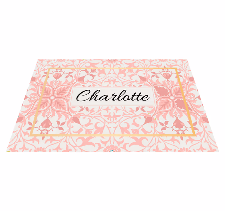 Custom botanical arrangement bedroom vinyl rug - TenStickers