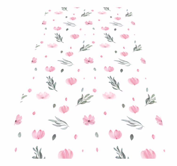 Charming Floral Prints vinyl rug flowers - TenStickers