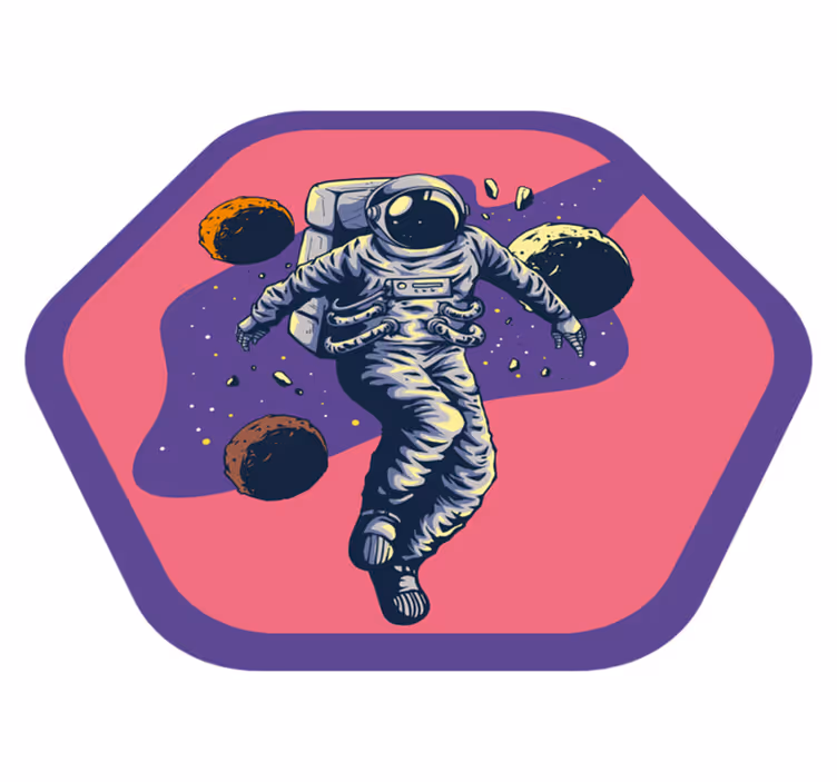 Space Explorer Journey star vinyl rug - TenStickers