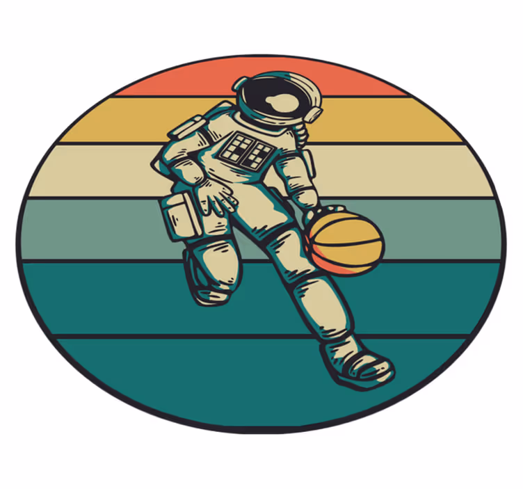 ASTRONAUT BASKETBALL PLAY vinyl rug gaming - TenStickers
