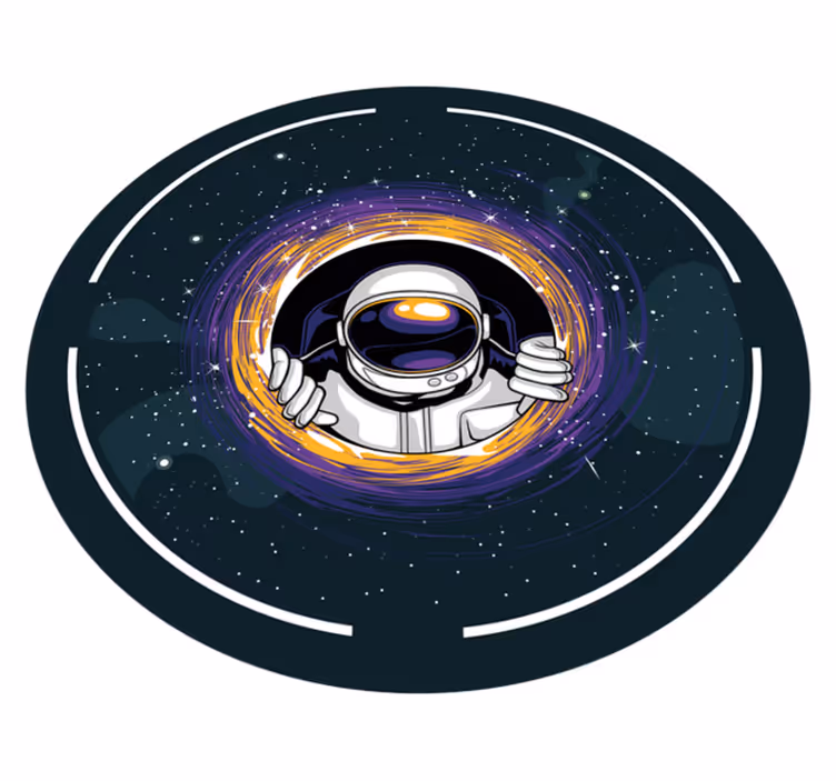 Astronauts and black holes living room rug - TenStickers