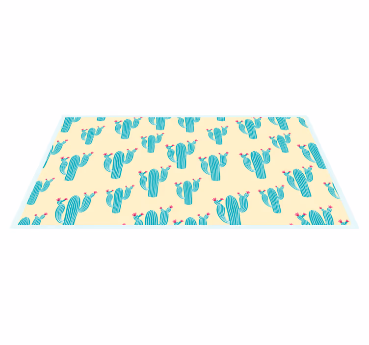 Cactus Motif nature vinyl rug - TenStickers