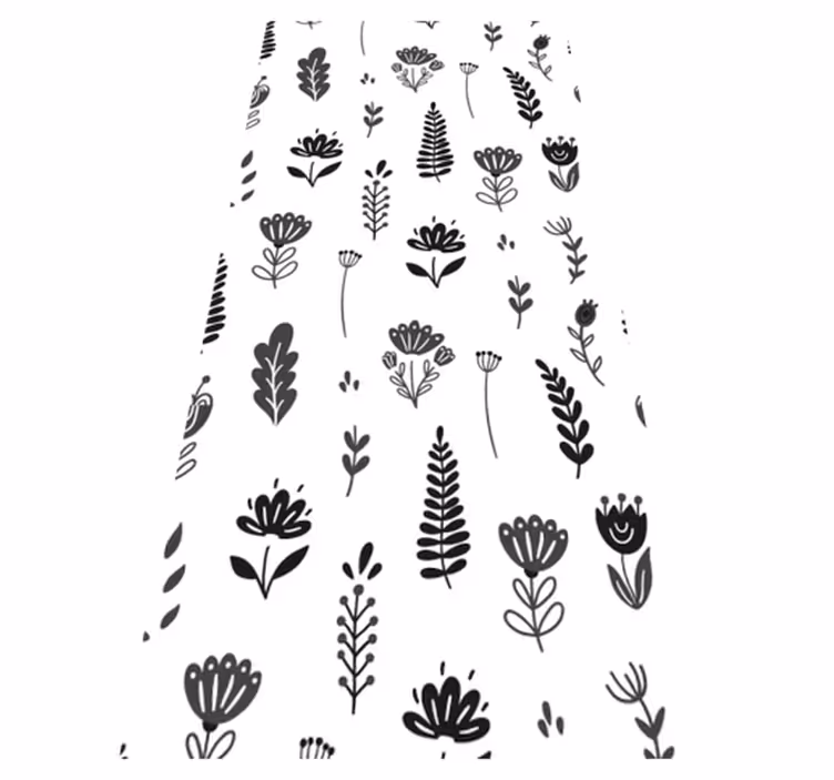 Floral Silhouette Pattern vinyl rug flowers - TenStickers