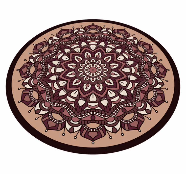 Earth colors detailed mandala mandala vinyl rug - TenStickers