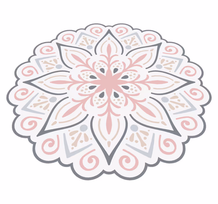 Graceful Floral Element mandala vinyl rug - TenStickers