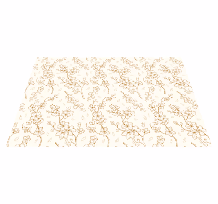 Blossom Branch Pattern vinyl rug flowers - TenStickers