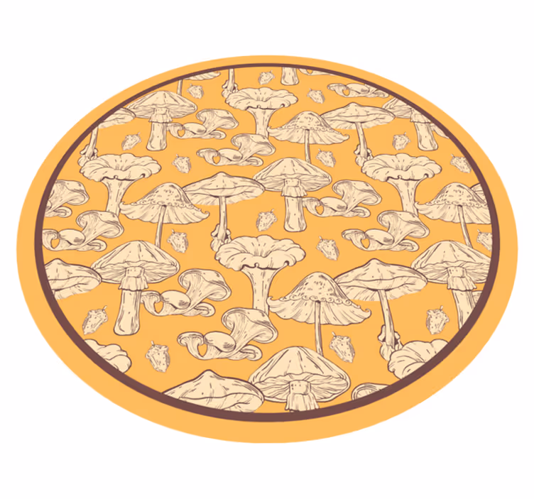 Nature vinyl rug in mushroom design - TenStickers