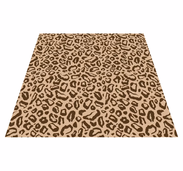 Brown leopard dot motif animal print vinyl rug - TenStickers