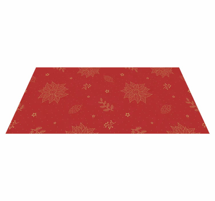 Pattern vintage flowers Christmas vinyl rug - TenStickers
