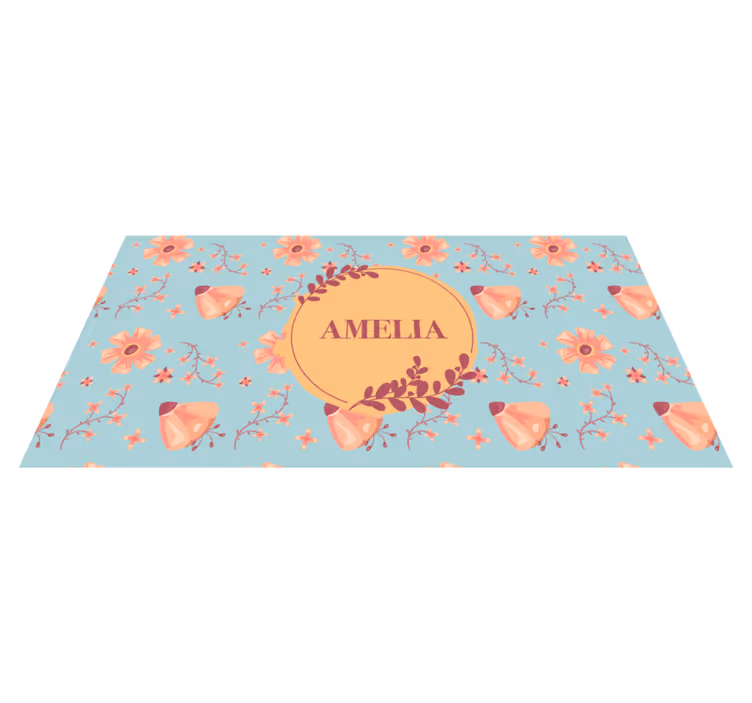 Floral Arrangement custom vinyl rug - TenStickers