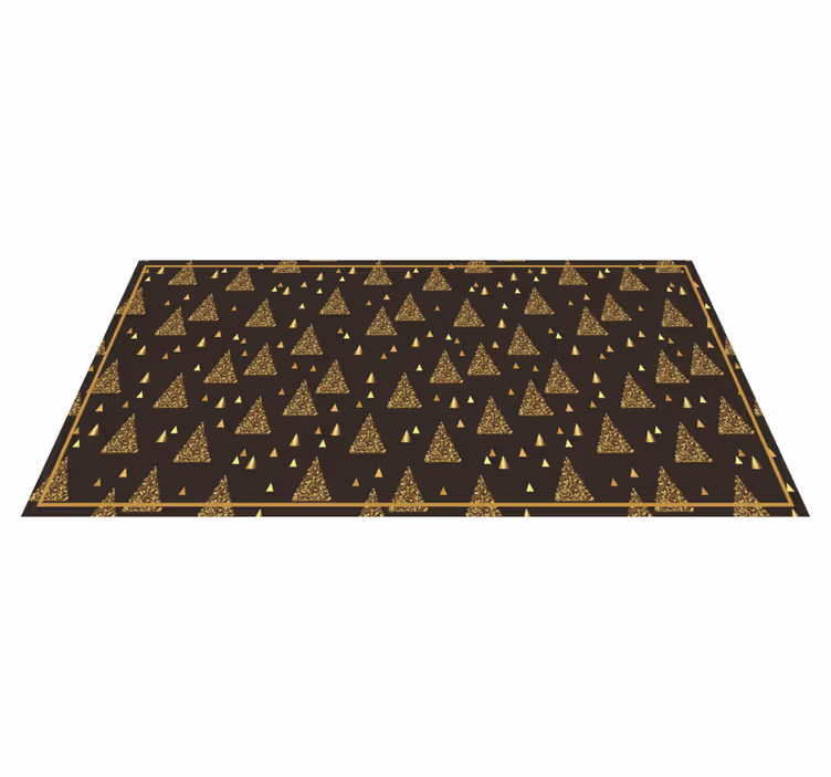 Trees gold effect Xmas  Christmas vinyl rug - TenStickers