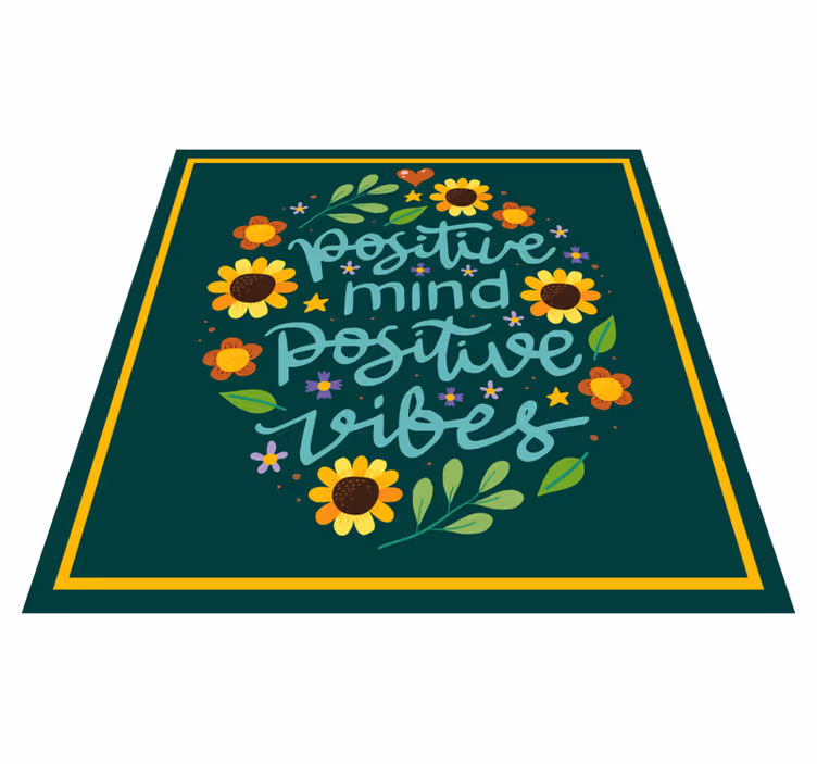 Positive Mind Vibes custom vinyl rug - TenStickers