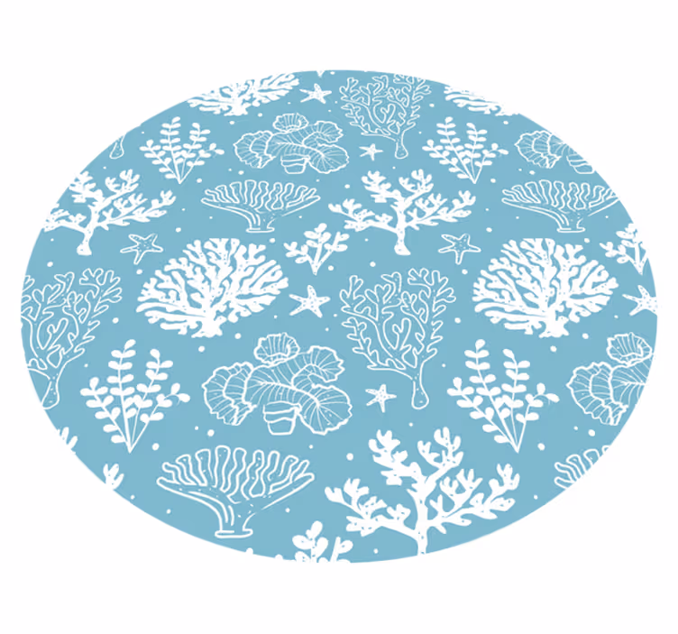 Coral reef motif vinyl rug flowers - TenStickers