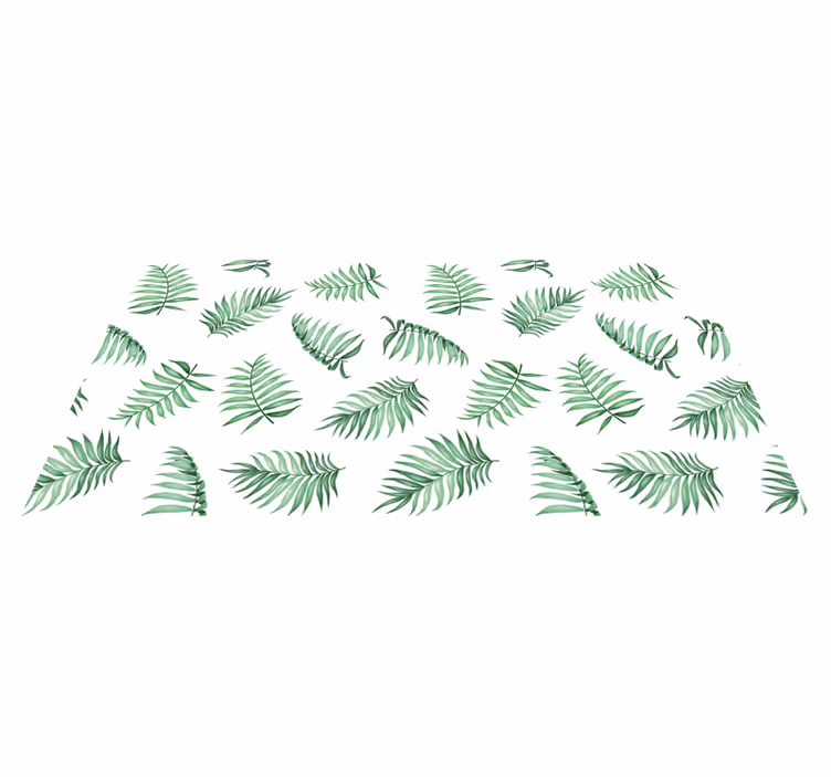 Graceful Leaf Motifs vinyl rug flowers - TenStickers