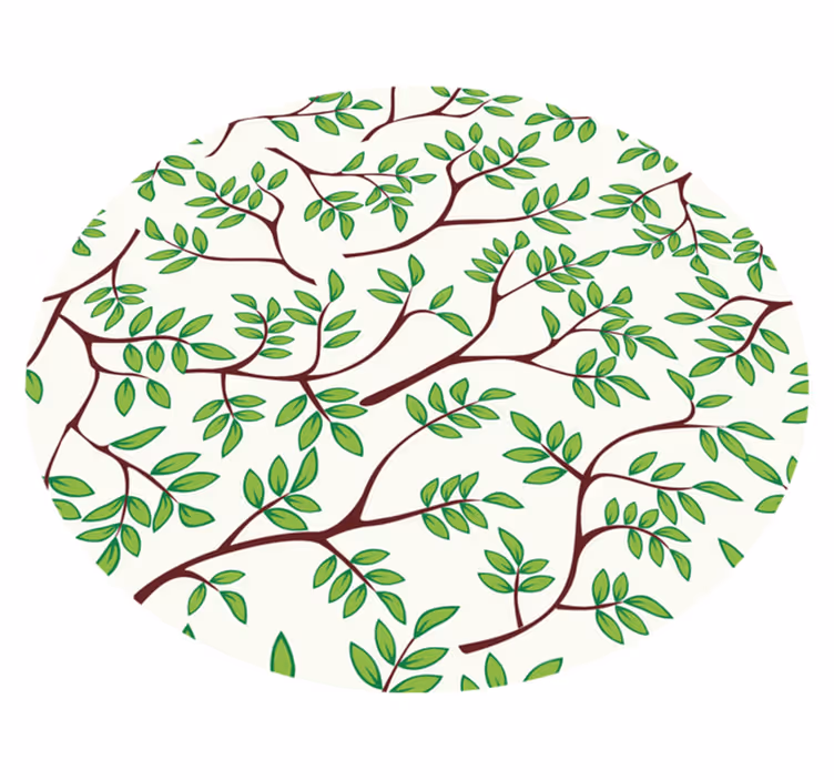Leafy Branches Pattern nature vinyl rug - TenStickers