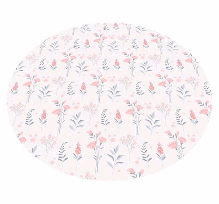 Floral Patterned Composition vinyl rug flowers - TenStickers