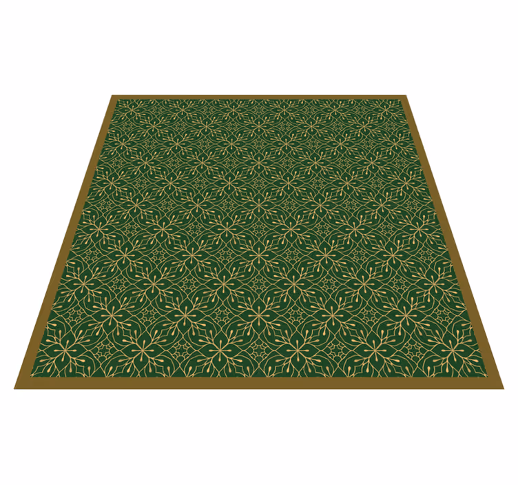 Graceful Botanical Motif vinyl rug flowers - TenStickers