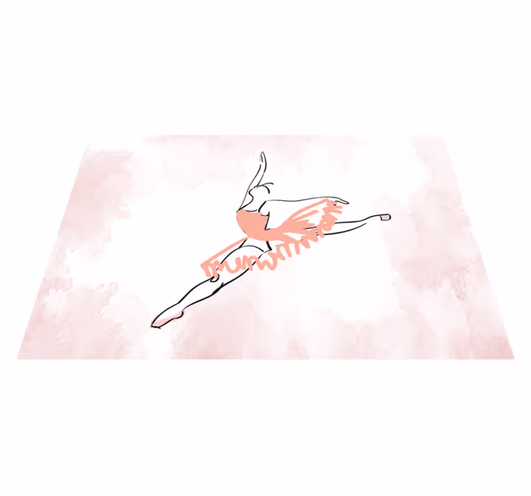 Aquarella dancer outline teenage bedroom vinyl rug - TenStickers