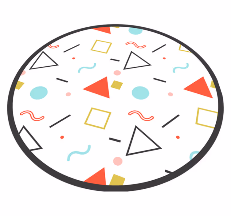 Geometric vinyl rug in vibrant colorful shapes - TenStickers