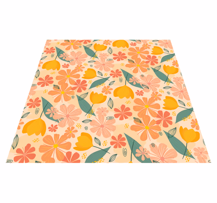 Vinyl rug flowers floral spring blooms - TenStickers