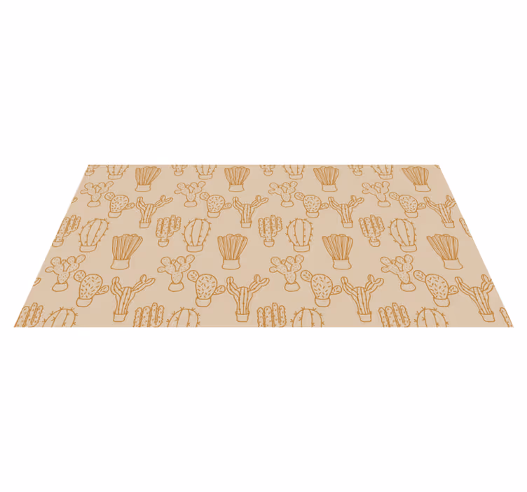 Cactus illustration vinyl rug flowers - TenStickers