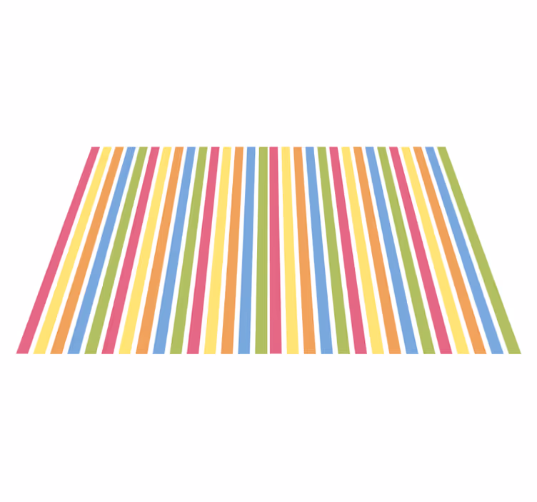 Striped vinyl rug in colorful vertical lines - TenStickers