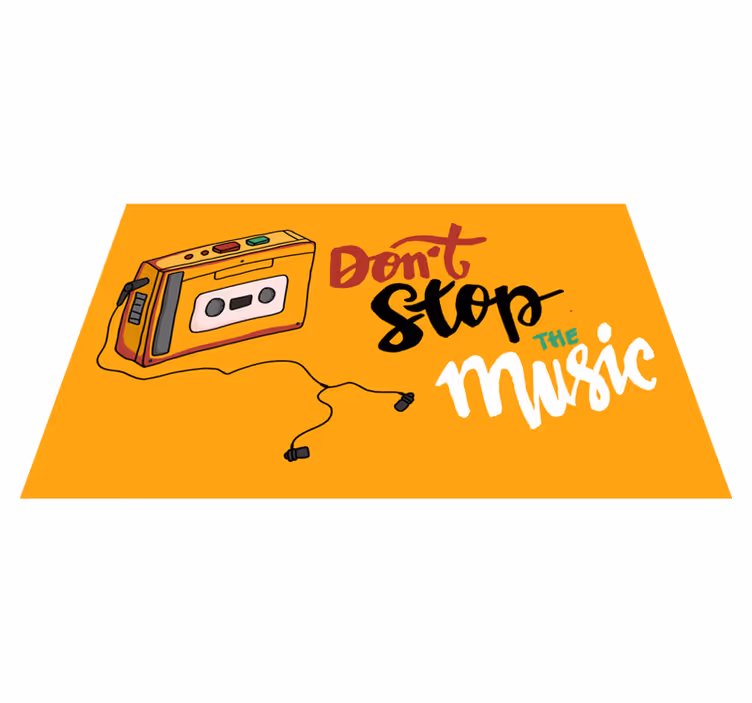 Retro Cassette Theme custom vinyl rug - TenStickers