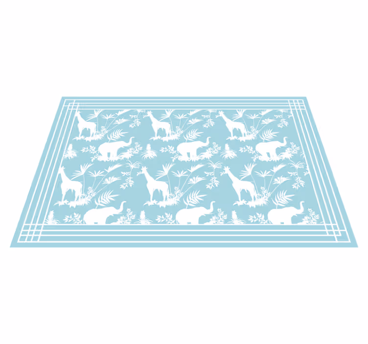 Jungle Safari Scene nursery vinyl rug - TenStickers