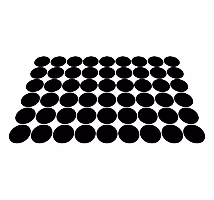 Monochrome Circle Pattern geometric vinyl rug - TenStickers