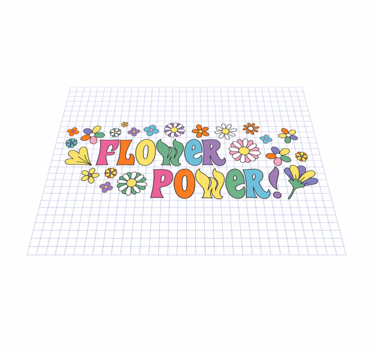 Flower Power Design vinyl rug flowers - TenStickers