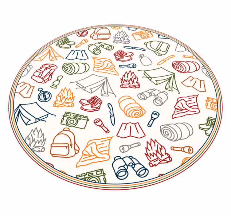 Adventure gear icons vinyl rug - TenStickers