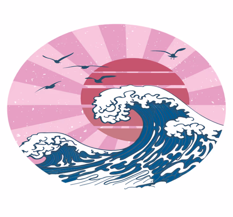 The great pink retro wave vintage rug - TenStickers