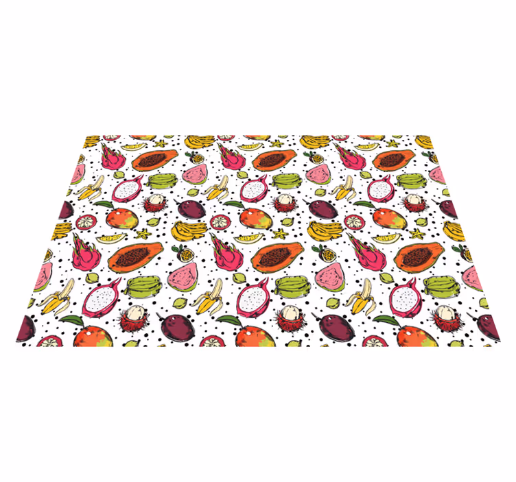 TROPICAL FRUIT PATTERN vinyl rug flowers - TenStickers