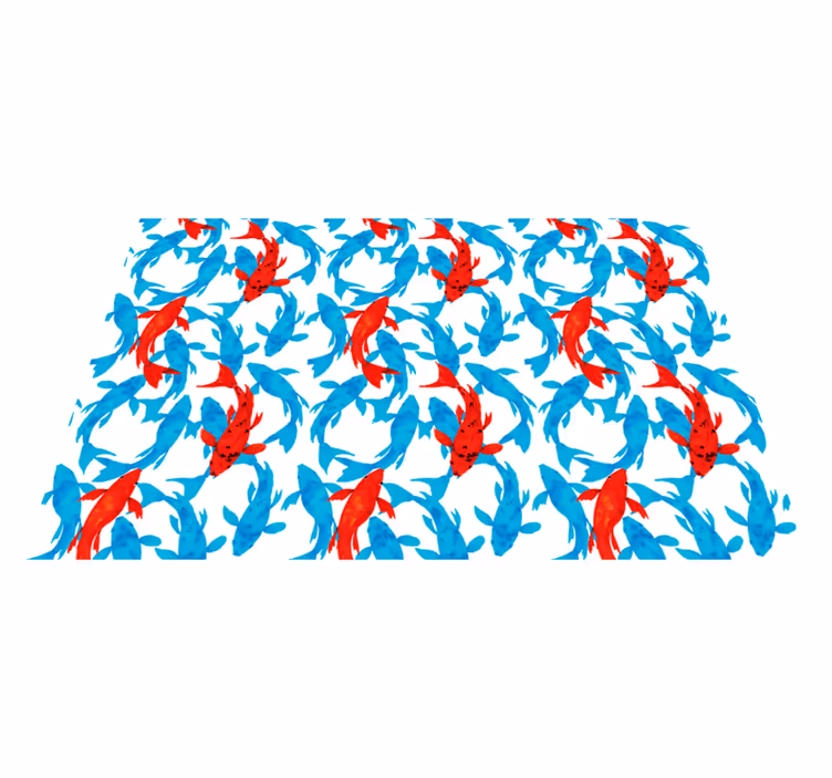 Colorful Koi Fish vinyl rug bathroom - TenStickers