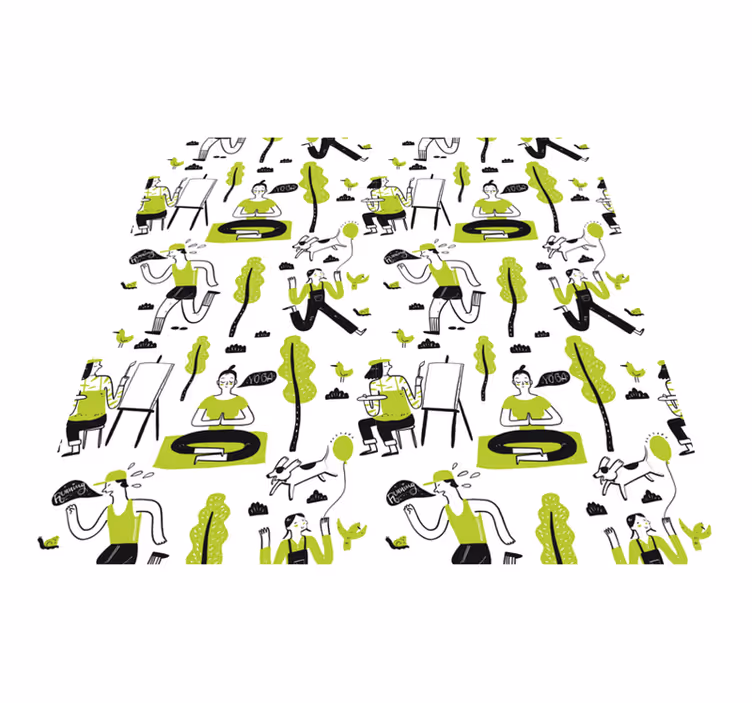 Playful Urban Scenes texture vinyl rug - TenStickers