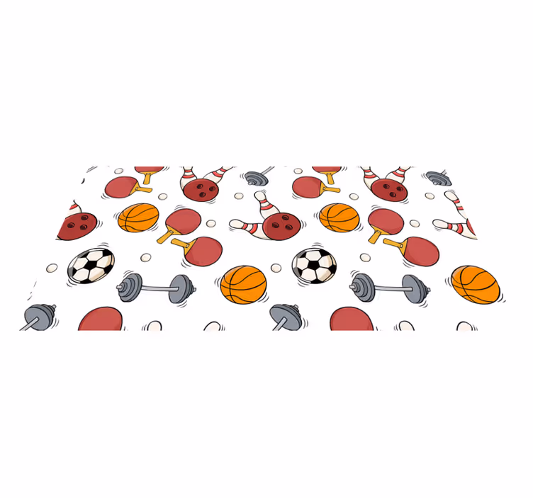 Sports Fun Elements teenage bedroom vinyl rug - TenStickers