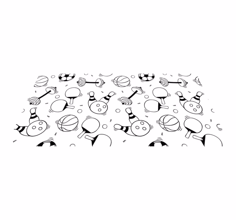 Active Sports Icons vinyl rug gaming - TenStickers