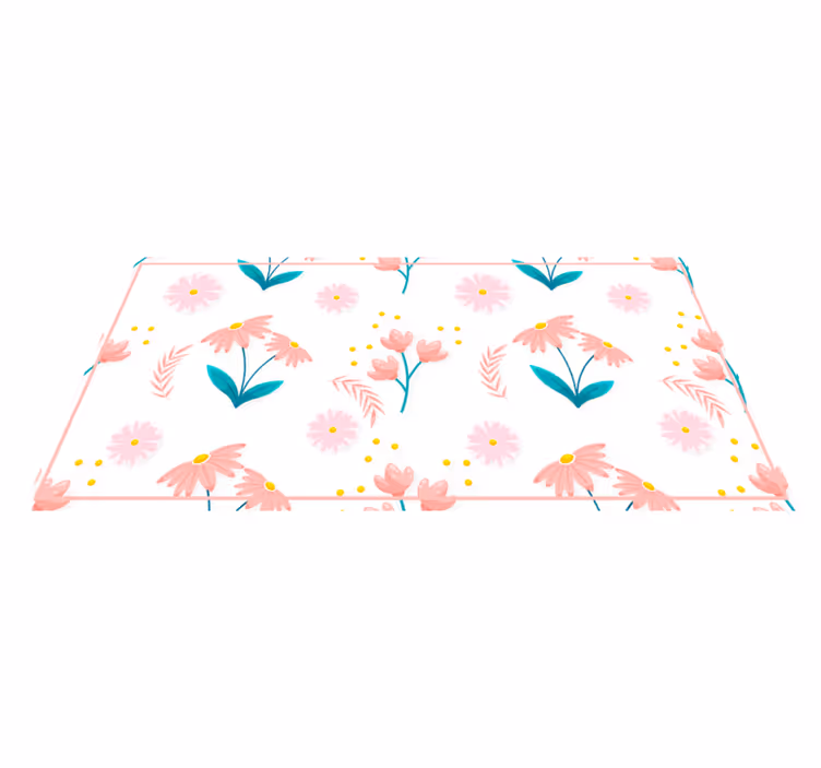 Floral Spring Bloom vinyl rug flowers - TenStickers