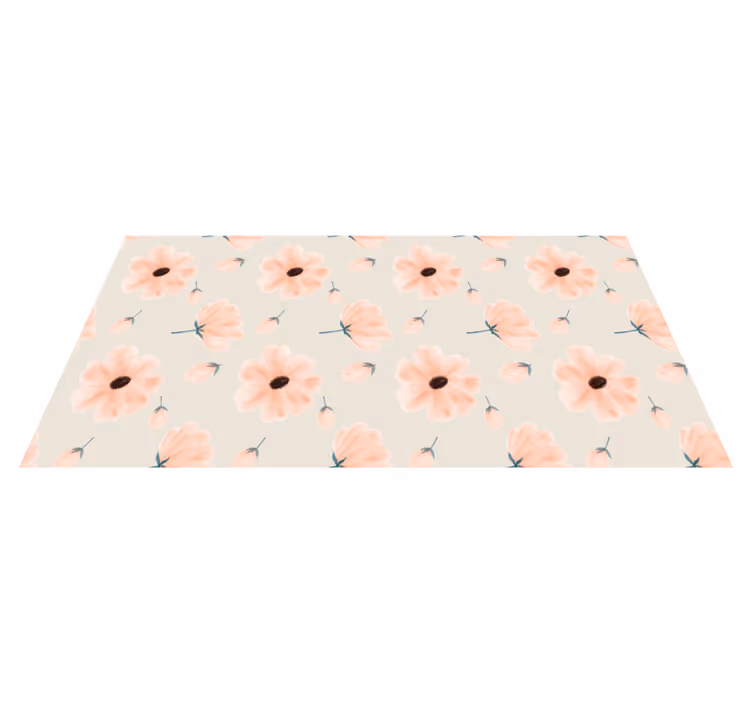 Gentle Motif vinyl rug flowers - TenStickers