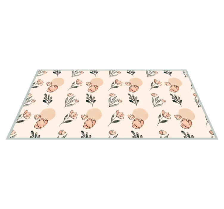 Floral Patterned Shades vinyl rug flowers - TenStickers
