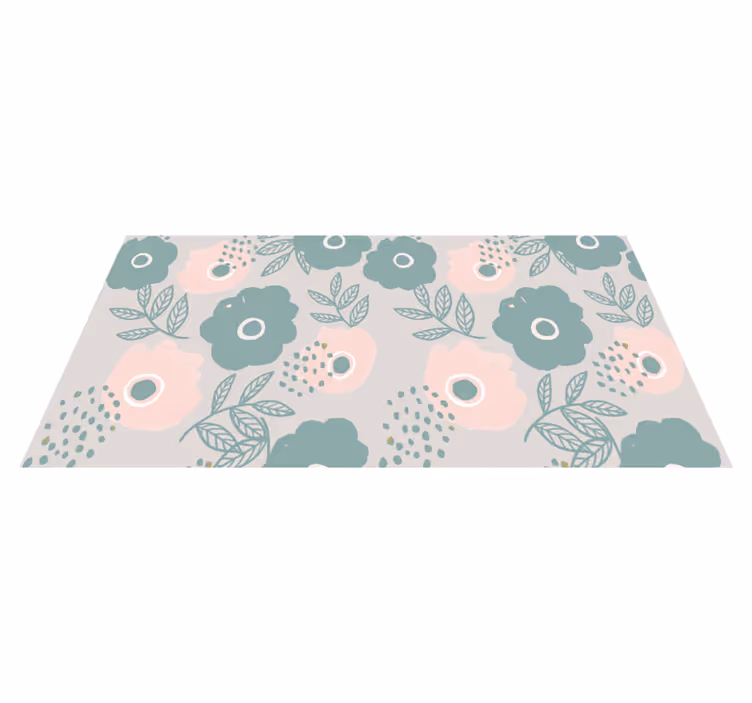 Floral Leaf Element vinyl rug flowers - TenStickers