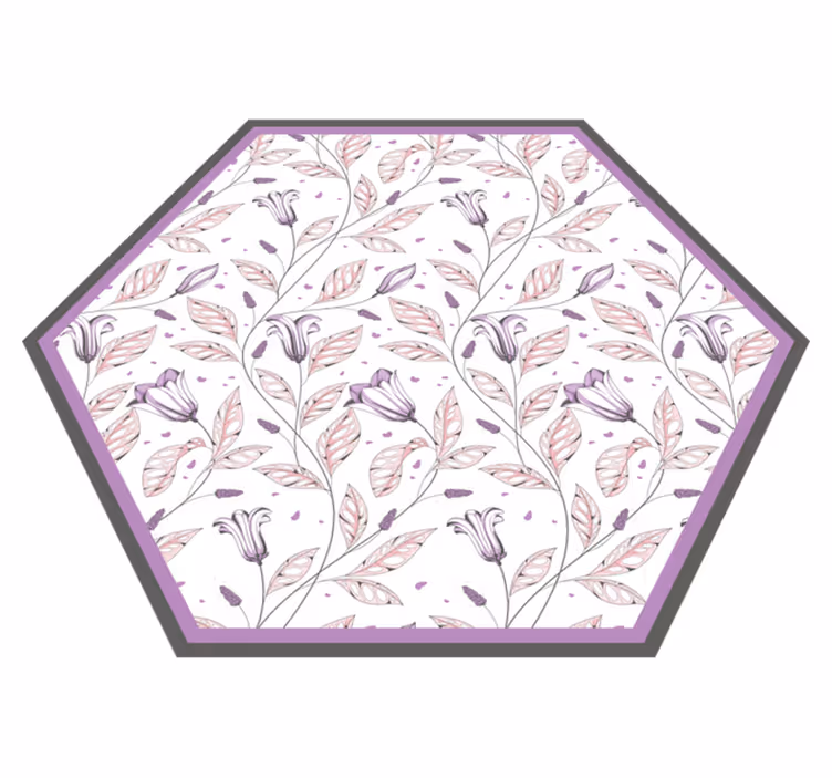 Vinyl rug flowers graceful botanical design - TenStickers
