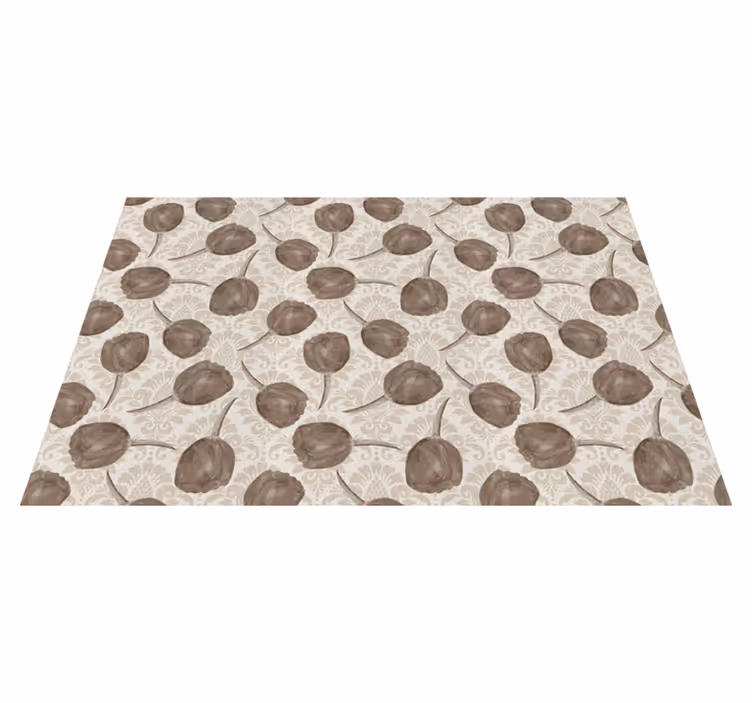Gentle Botanical Motif vinyl rug flowers - TenStickers