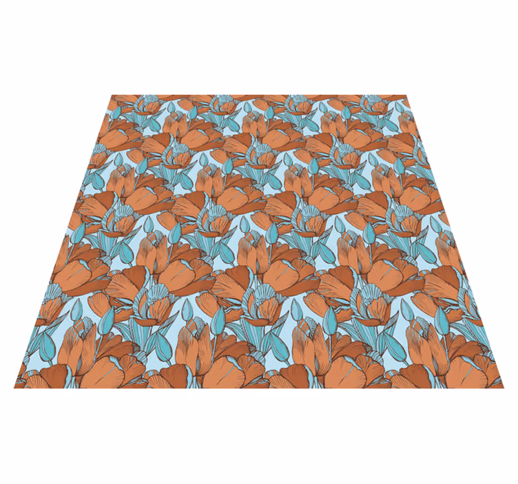 Floral Blossom Scheme vinyl rug - TenStickers