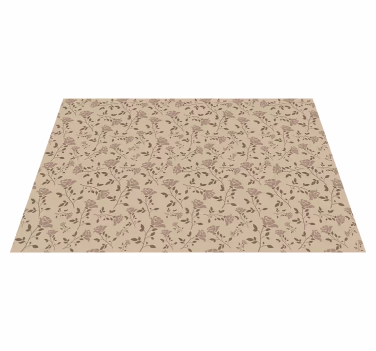 Subtle Floral Motif vinyl rug flowers - TenStickers